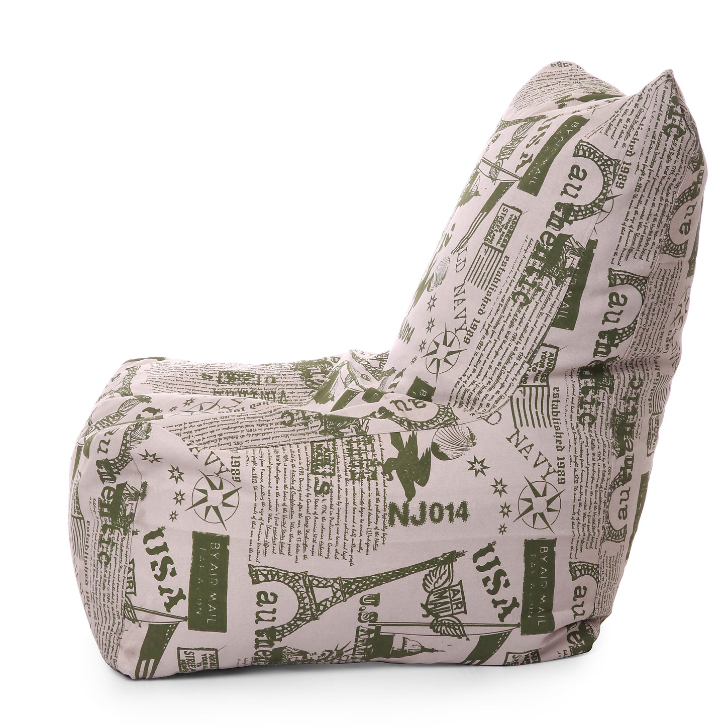 Style Homez Classic Chair Cotton Canvas Abstract Printed Bean Bag XXL Size Filled with Beans Fillers