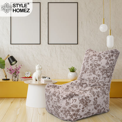 Style Homez Classic Chair Cotton Canvas Abstract Printed Bean Bag XXL Size Filled with Beans Fillers