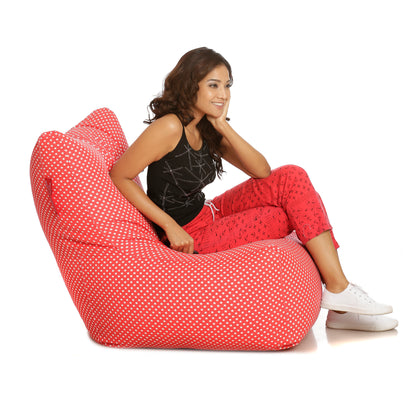 Style Homez Classic Chair Cotton Canvas Star Printed Bean Bag XXL Size Filled with Beans Fillers