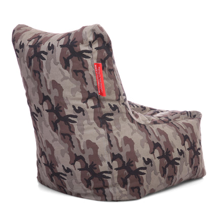 Style Homez Classic Chair Cotton Canvas Camouflage Printed Bean Bag XXL Size Filled with Beans Fillers