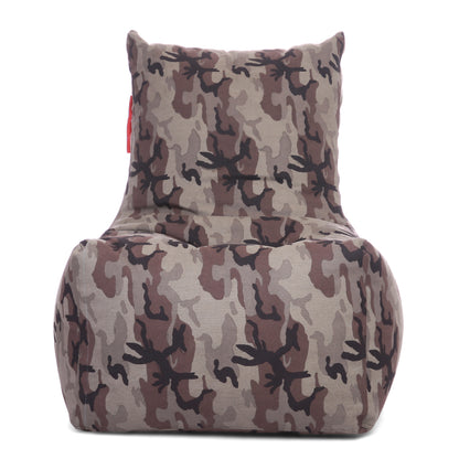 Style Homez Classic Chair Cotton Canvas Camouflage Printed Bean Bag XXL Size Filled with Beans Fillers