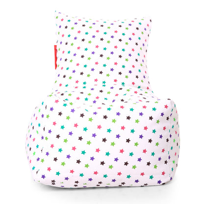 Style Homez Classic Chair Cotton Canvas Star Printed Bean Bag XXL Size Filled with Beans Fillers