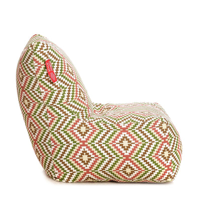 Style Homez Classic Chair  Cotton Canvas IKAT Printed Bean Bag XXL Size Filled with Beans Fillers