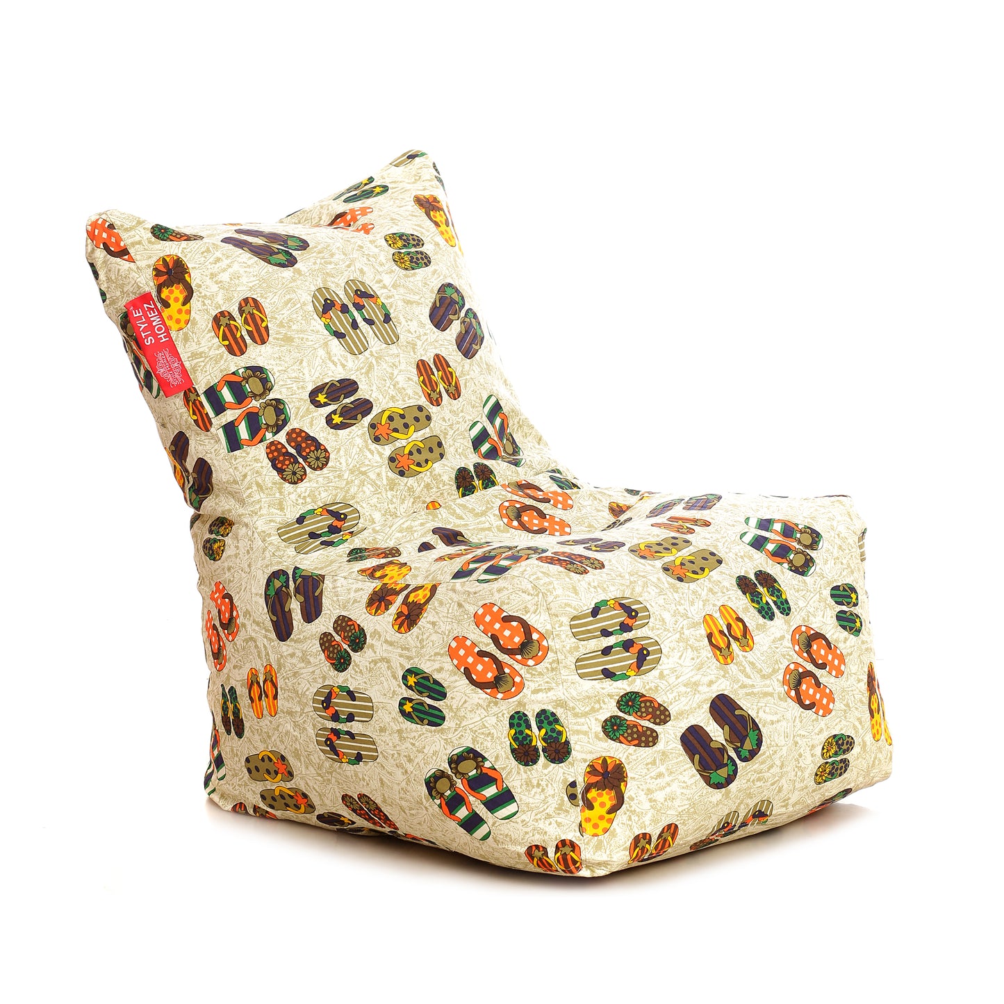 Style Homez Classic Chair  Cotton Canvas Abstract Printed Bean Bag XXL Size Filled with Beans Fillersr