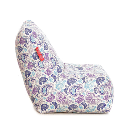 Style Homez Classic Chair Cotton Canvas Paisley Printed Bean BagXXL Size Filled with Beans Fillers