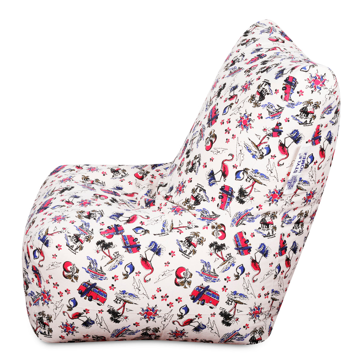 Style Homez Classic Chair Cotton Canvas Abstract Printed Bean Bag XL Size Filled with Beans Fillers