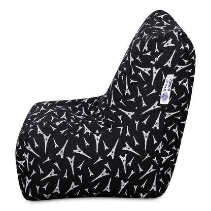 Style Homez Classic Chair Cotton Canvas Abstract Printed Bean BagXXL Size Filled with Beans Fillers