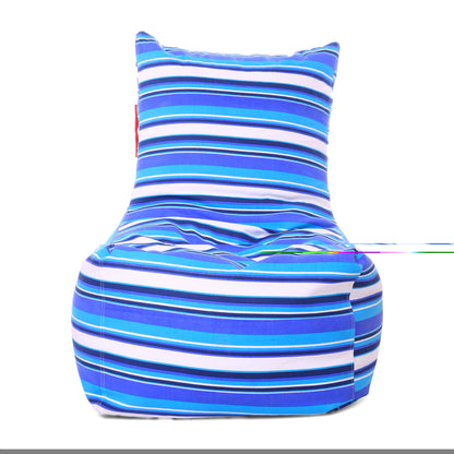Style Homez Classic Cotton Canvas Chair Bean Bag, Stripes Printed XXXL Size Filled with Beans Fillers