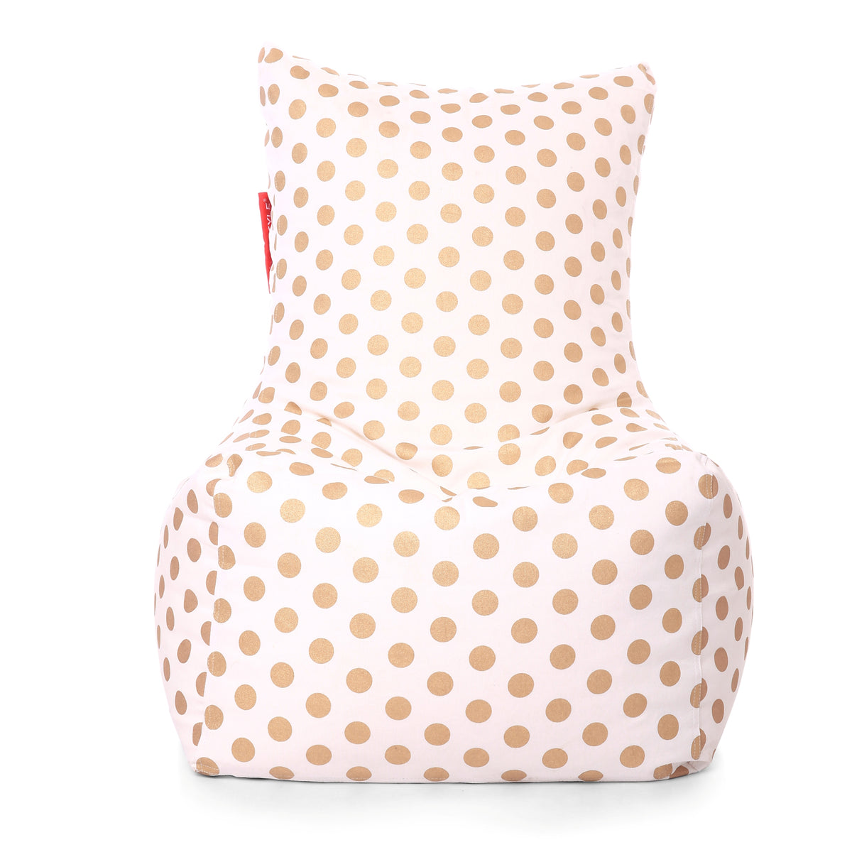 Style Homez Classic Cotton Canvas Chair Bean Bag, Polka Dots Printed XXXL Size Filled with Beans Fillers