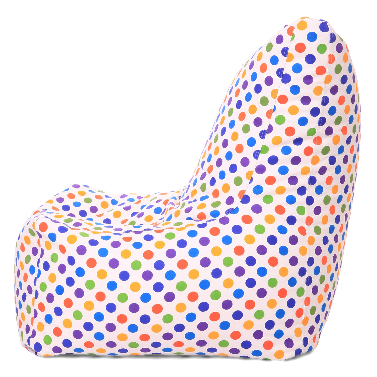 Style Homez Classic Cotton Canvas Chair Bean Bag, Polka Dots Printed XXXL Size Filled with Beans Fillers