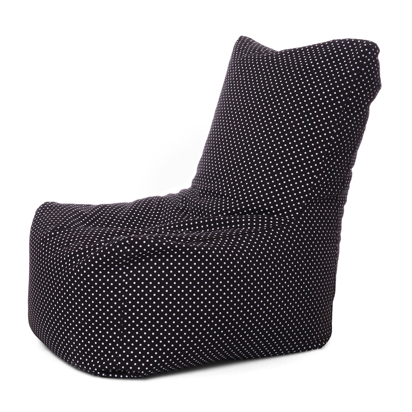 Style Homez Classic Cotton Canvas Chair Bean Bag, Polka Dots Printed XXXL Size Filled with Beans Fillers