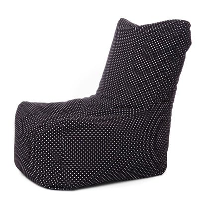 Style Homez Classic Cotton Canvas Chair Bean Bag, Polka Dots Printed XXXL Size Filled with Beans Fillers
