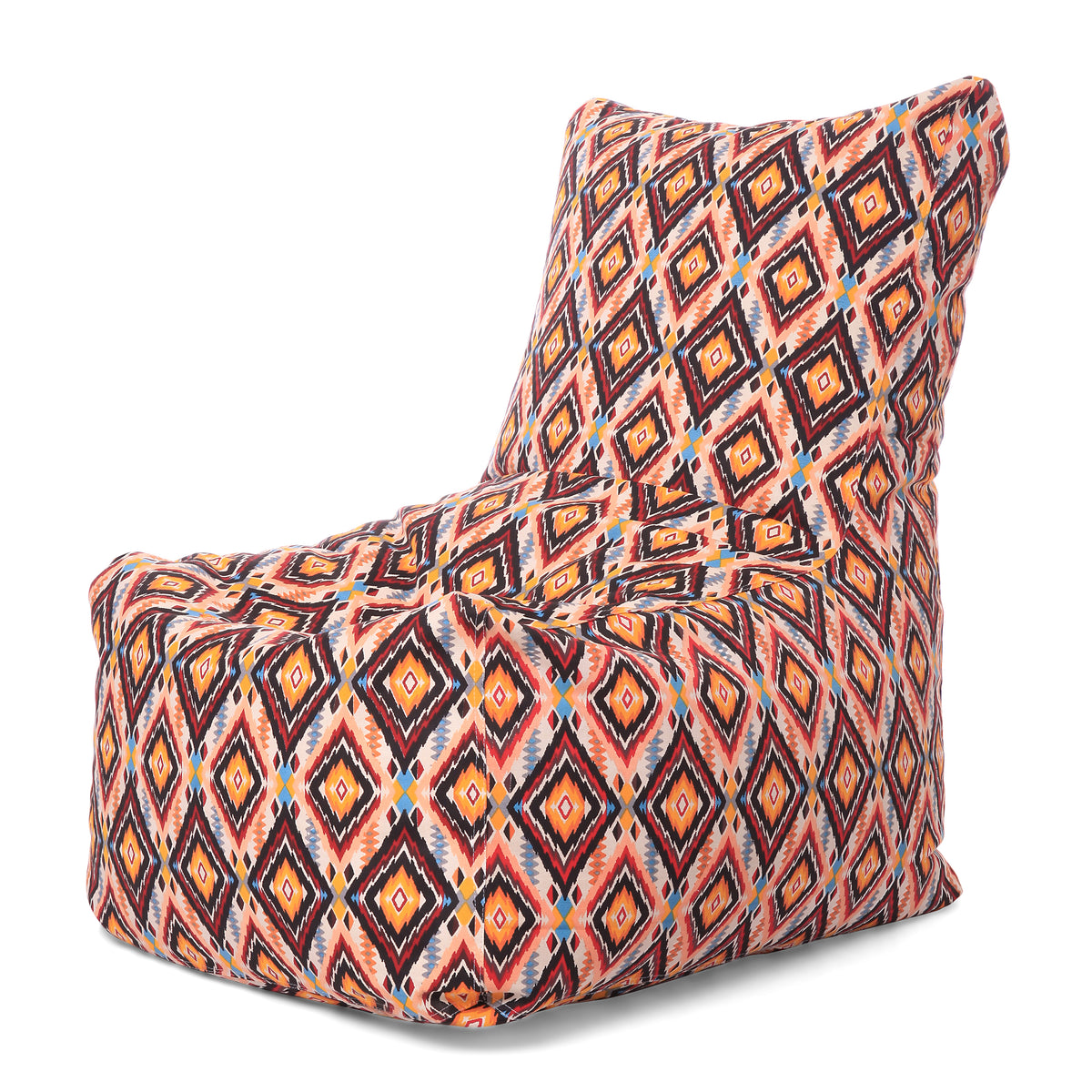 Style Homez Classic Cotton Canvas Chair Bean Bag, Geometric Printed XXXL Size Filled with Beans Fillers