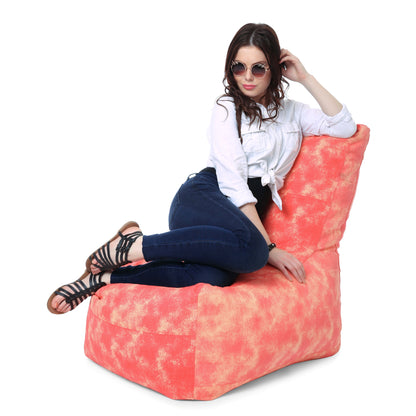 Style Homez Classic Cotton Canvas Chair Bean Bag, Abstract Printed XXXL Size Filled with Beans Fillers