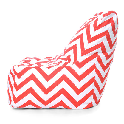 Style Homez Classic Cotton Canvas Chair Bean Bag, Stripes Printed XXXL Size Filled with Beans Fillers