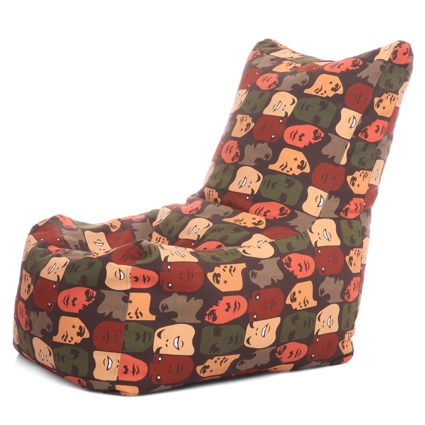 Style Homez Classic Cotton Canvas Chair Bean Bag, Abstract Printed XXXL Size Filled with Beans Fillers