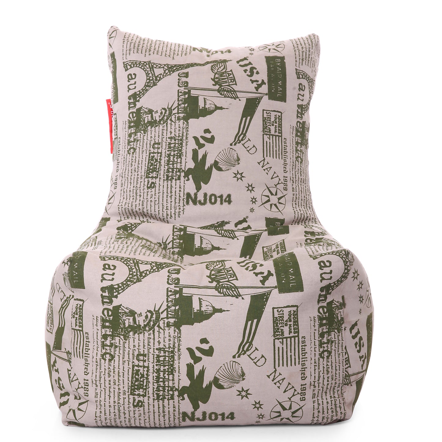 Style Homez Classic Cotton Canvas Chair Bean Bag, Abstract Printed XXXL Size Filled with Beans Fillers