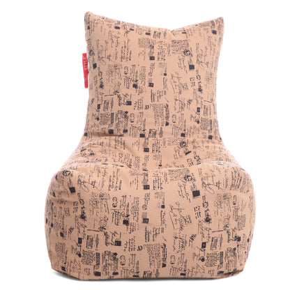 Style Homez Classic Cotton Canvas Chair Bean Bag, Abstract Printed XXXL Size Filled with Beans Fillers