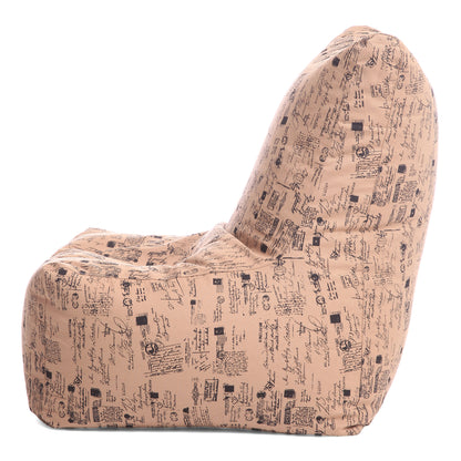 Style Homez Classic Cotton Canvas Chair Bean Bag, Abstract Printed XXXL Size Filled with Beans Fillers