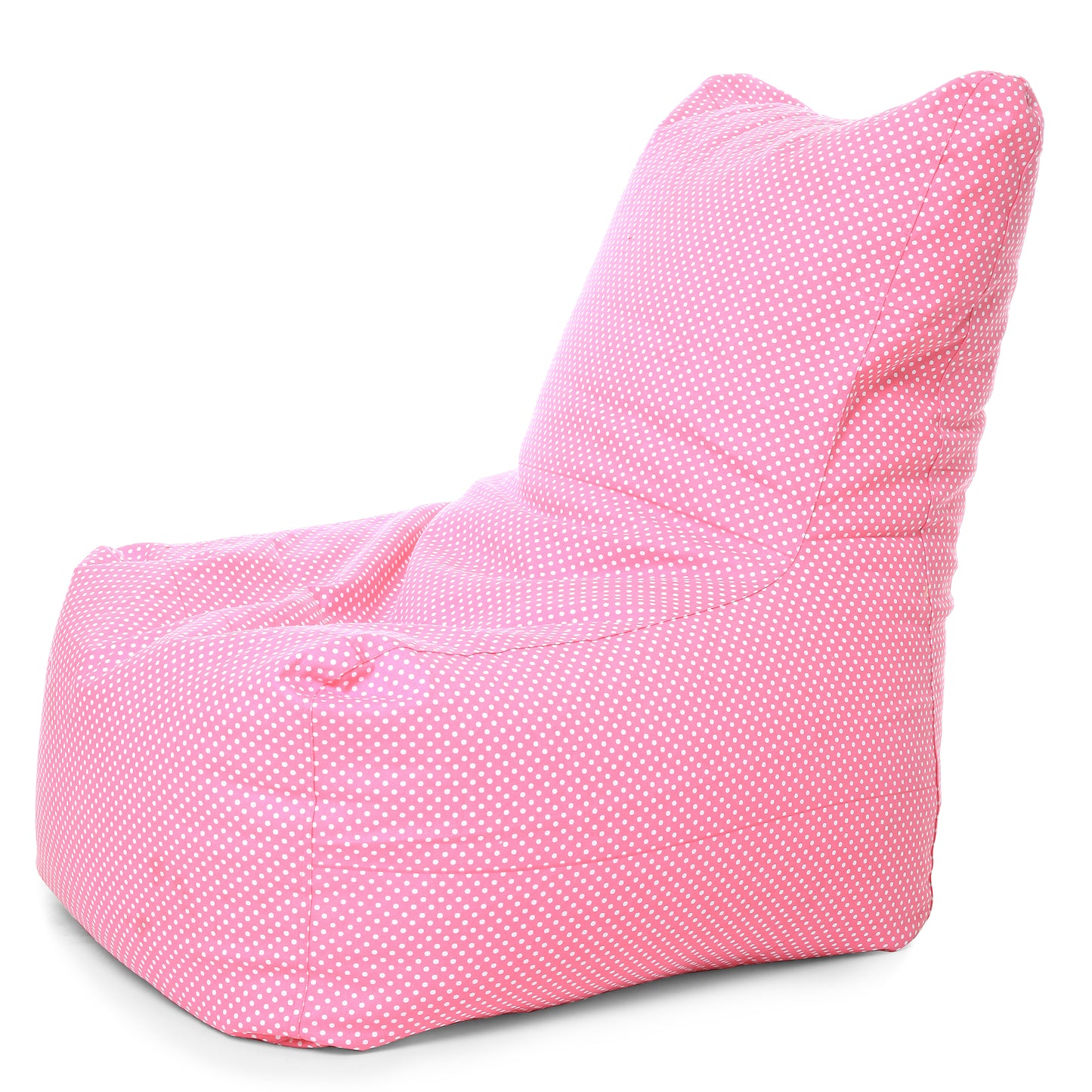 Style Homez Classic Cotton Canvas Chair Bean Bag, Polka Dots Printed XXXL Size Filled with Beans Fillers