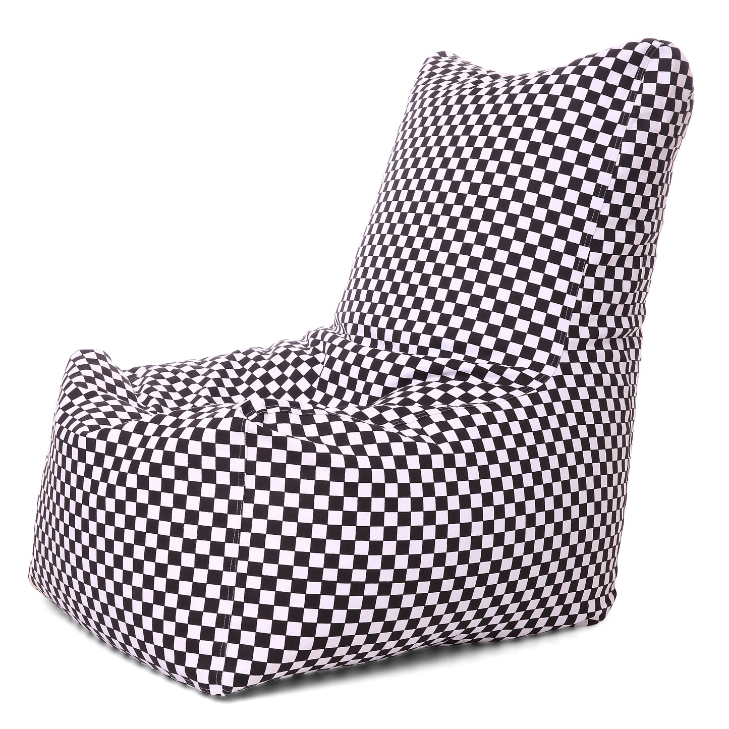 Style Homez Classic Cotton Canvas Chair Bean Bag, Checkered Printed XXXL Size Filled with Beans Fillers