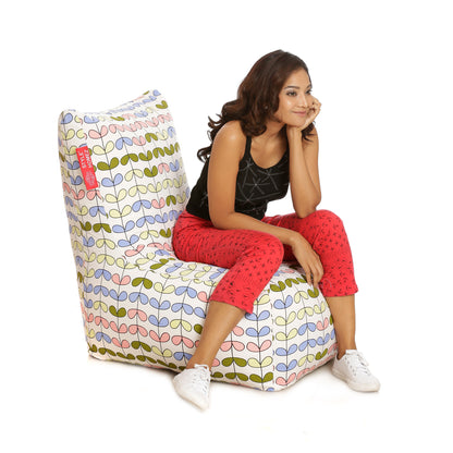 Style Homez Classic Chair  Cotton Canvas Abstract Printed XXXL Size Filled with Beans Fillers