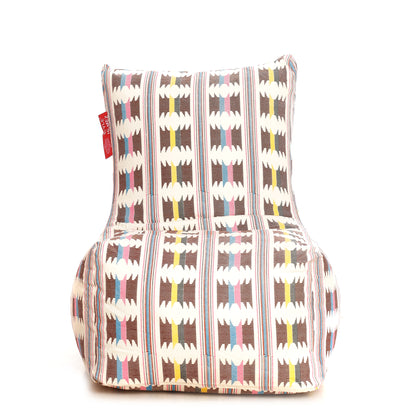 Style Homez Classic Cotton Canvas Chair Bean Bag, IKAT Printed XXXL Size Filled with Beans Fillers