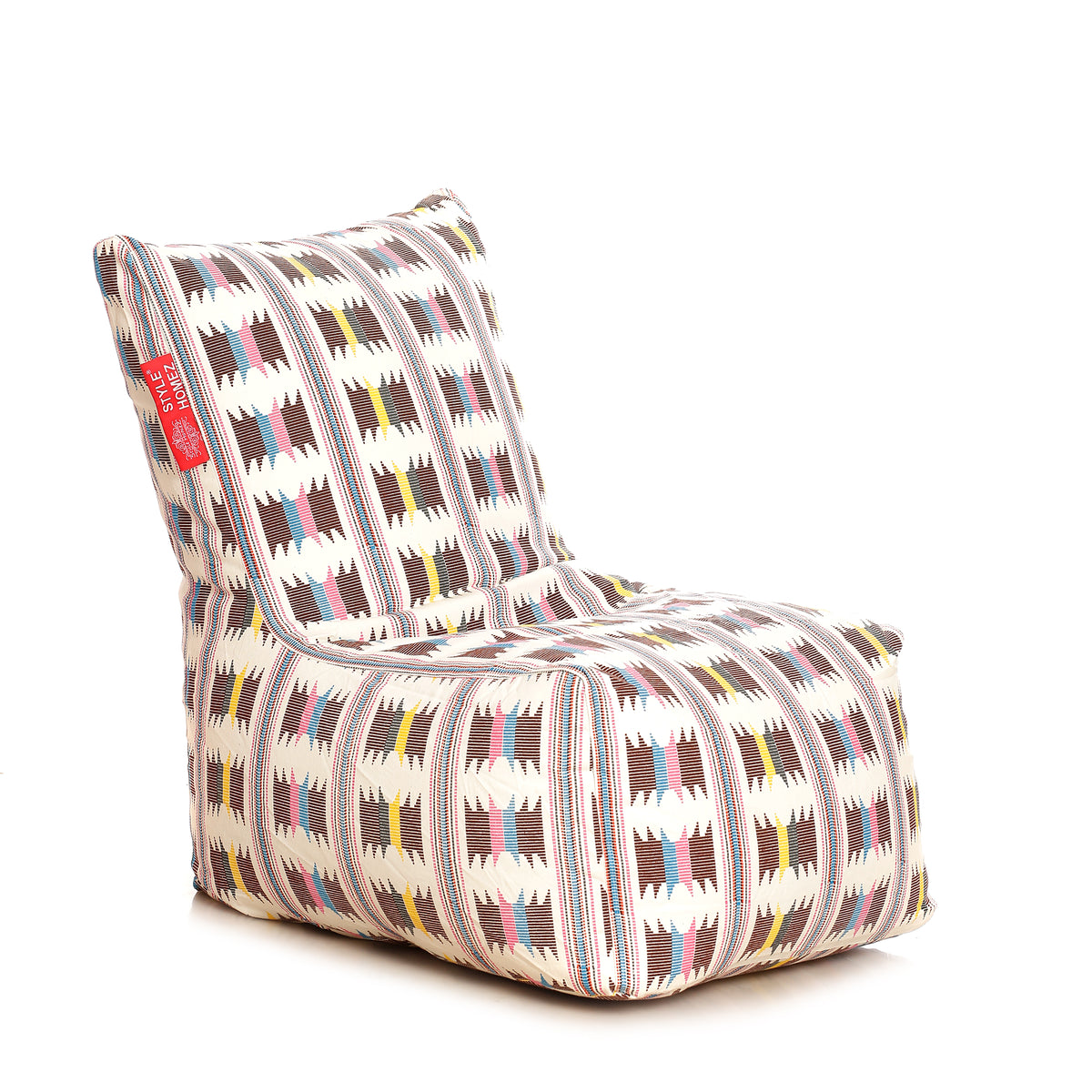 Style Homez Classic Cotton Canvas Chair Bean Bag, IKAT Printed XXXL Size Filled with Beans Fillers