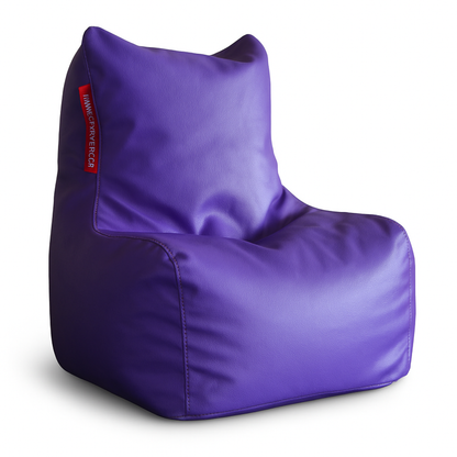 Style Homez Premium Leatherette Bean Bag L Size Chair Purple Color Filled with Beans Fillers