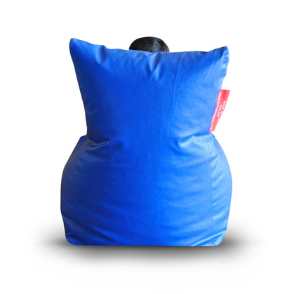 Style Homez Premium Leatherette XL Bean Bag Chair Royal Blue Color Filled with Beans Fillers