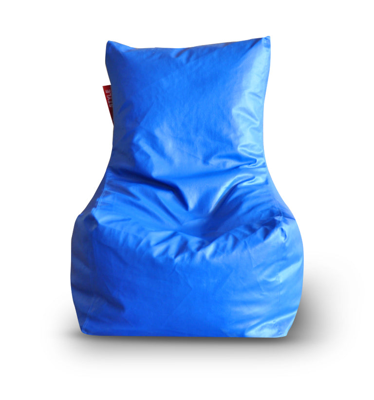 Style Homez Premium Leatherette XL Bean Bag Chair Royal Blue Color Filled with Beans Fillers
