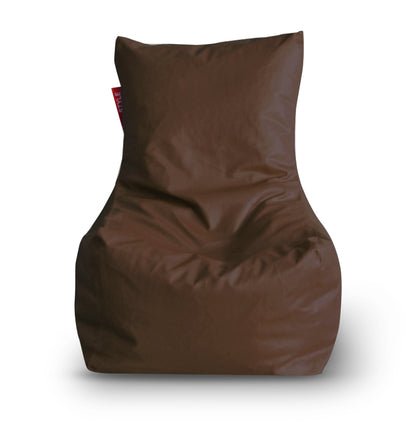 Style Homez Premium Leatherette XL Bean Bag Chair Choclate Brown Color Filled with Beans Fillers