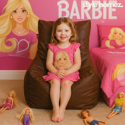 Style Homez Premium Leatherette XL Bean Bag Chair Choclate Brown Color Filled with Beans Fillers