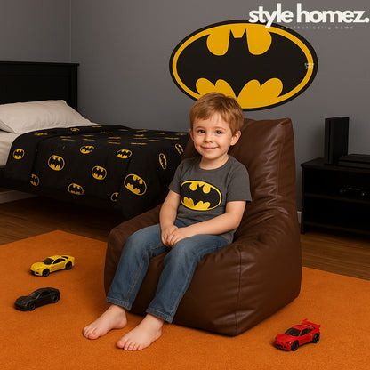 Style Homez Premium Leatherette XL Bean Bag Chair Choclate Brown Color Filled with Beans Fillers