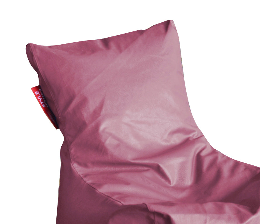 Style Homez Premium Leatherette XXL Bean Bag Chair Maroon Color Filled with Beans Fillers