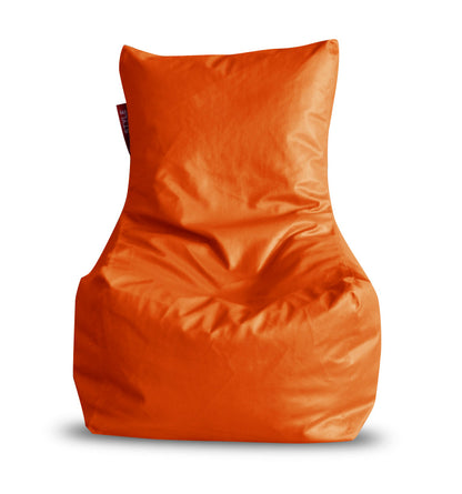 Style Homez Premium Leatherette XL Bean Bag Chair Orange Color Filled with Beans Fillers