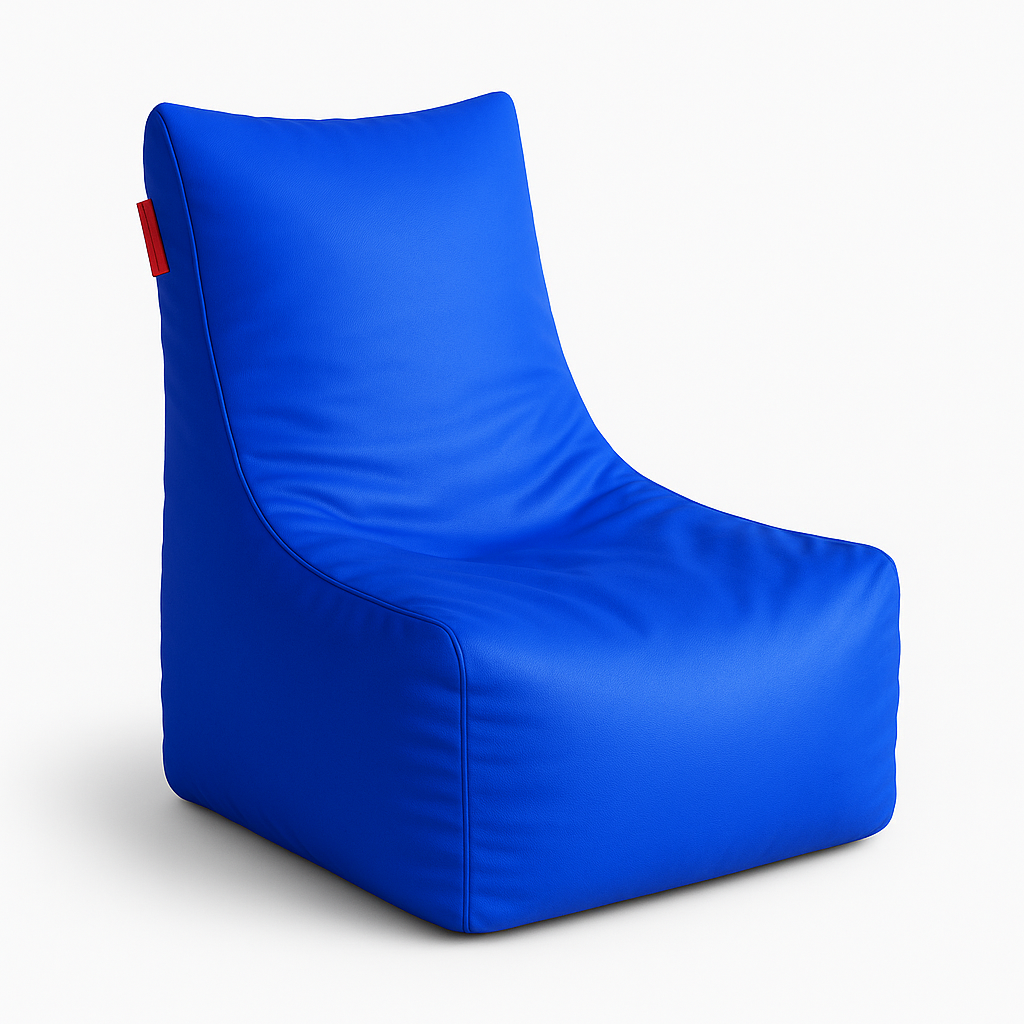 Style Homez Premium Leatherette XXL Bean Bag Chair Blue Color Filled with Beans Fillers