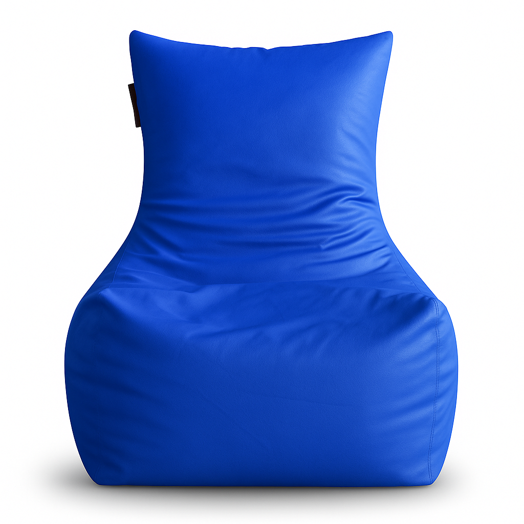 Style Homez Premium Leatherette XXL Bean Bag Chair Blue Color Filled with Beans Fillers