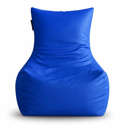 Style Homez Premium Leatherette XXL Bean Bag Chair Blue Color Filled with Beans Fillers
