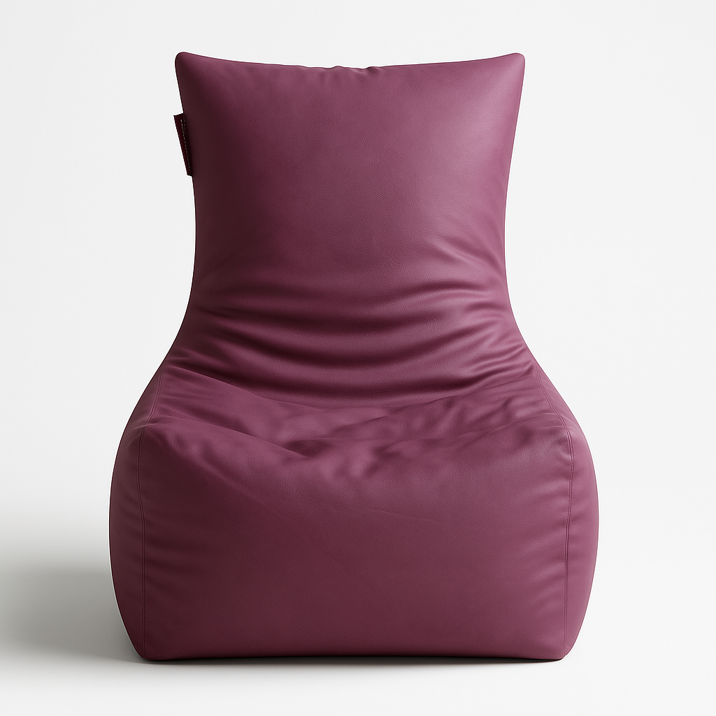 Style Homez Urban Design LUXE FUR Velvet Chair Bean Bag XXL Size, Maroon & White FUR Cover Only