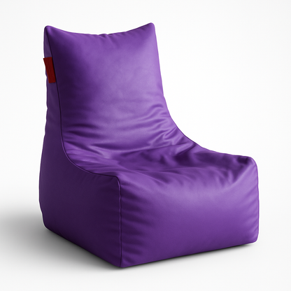 Style Homez Premium Leatherette XXL Bean Bag Chair Purple Color Filled with Beans Fillers