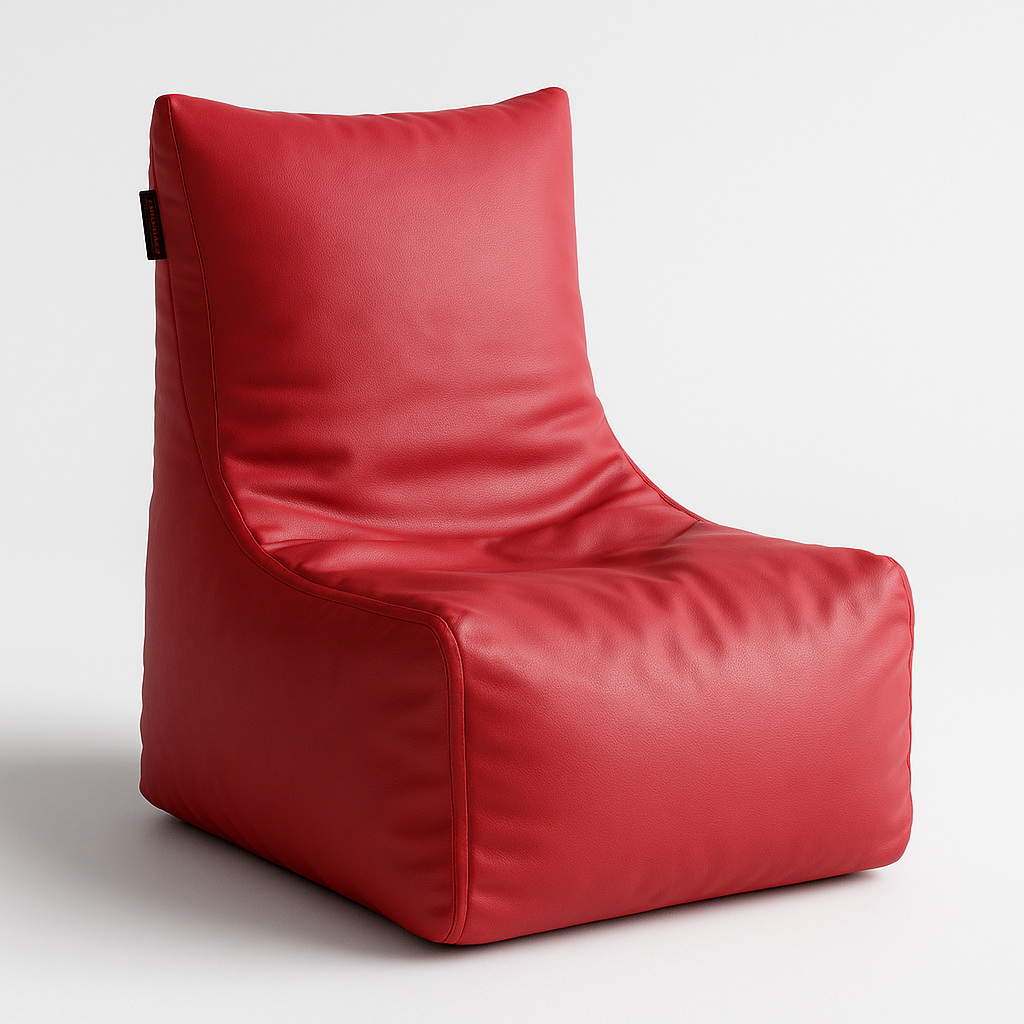 Style Homez Premium Leatherette XXL Bean Bag Chair Red Color Filled with Beans Fillers