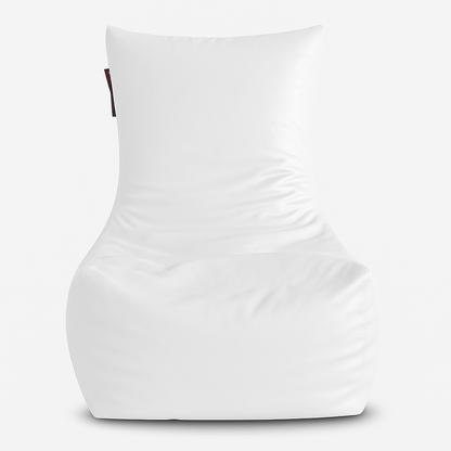 Style Homez Premium Leatherette XXL Bean Bag Chair Elegant White Color Filled with Beans Fillers