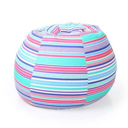 Style Homez Classic Cotton Canvas Stripes Printed Bean Bag Jumbo SAC Size with Bean Bag Refill Fillers