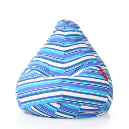 Style Homez Classic Cotton Canvas Stripes Printed Bean Bag Jumbo SAC Size with Bean Bag Refill Fillers
