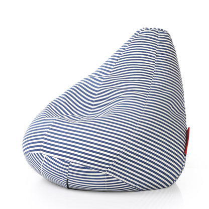 Style Homez Classic Cotton Canvas Stripes Printed Bean Bag Jumbo SAC Size with Bean Bag Refill Fillers