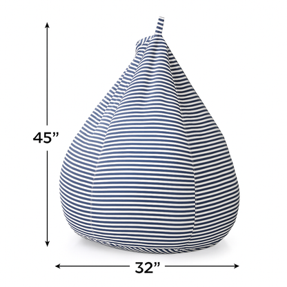 Style Homez Classic Cotton Canvas Stripes Printed Bean Bag Jumbo SAC Size with Bean Bag Refill Fillers