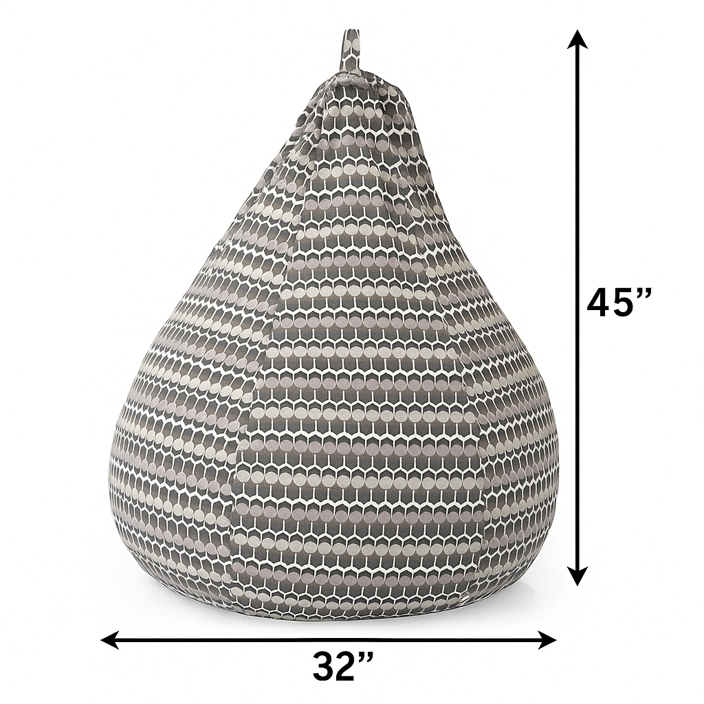 Style Homez Classic Cotton Canvas Polka Dots Printed Bean Bag Jumbo SAC  Size with Bean Bag Refill Fillers