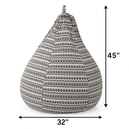 Style Homez Classic Cotton Canvas Polka Dots Printed Bean Bag Jumbo SAC  Size with Bean Bag Refill Fillers