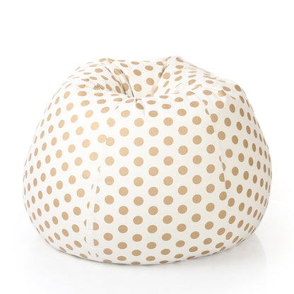 Style Homez Classic Cotton Canvas Polka Dots Printed Bean Bag Jumbo SAC  Size with Bean Bag Refill Fillers